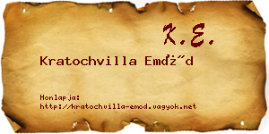 Kratochvilla Emőd névjegykártya